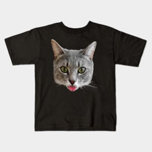 Baxter - Cat with Tongue Stuck Out Kids T-Shirt